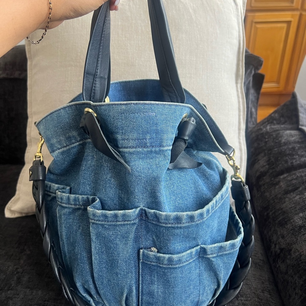 Clare V Denim tote bag